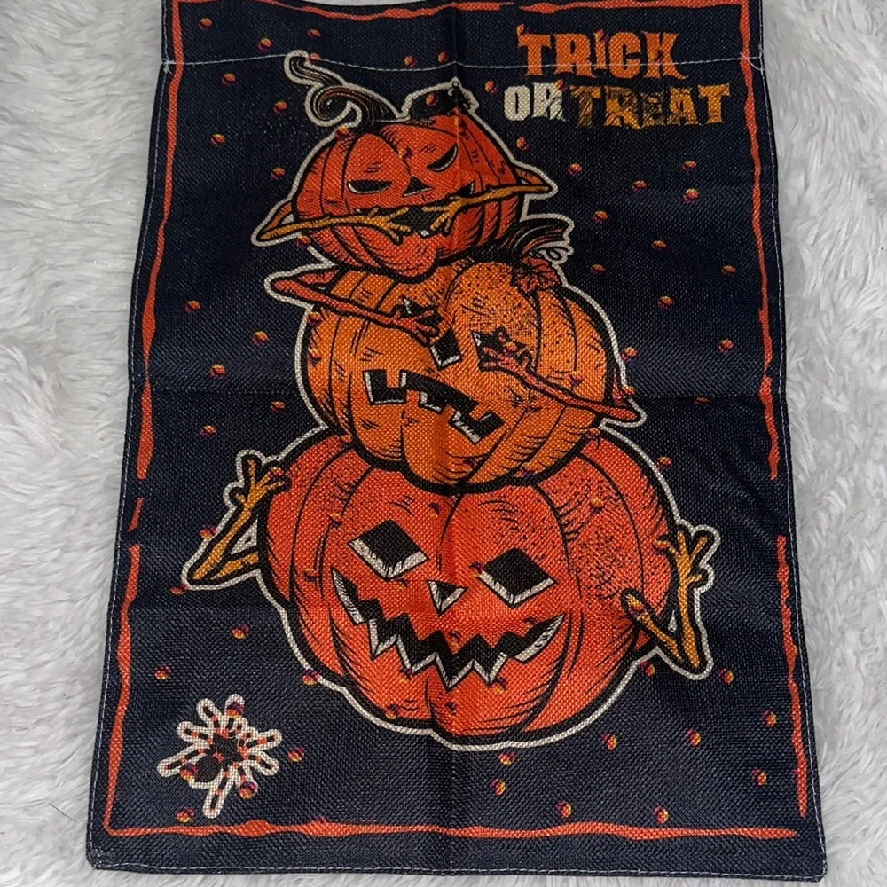 Halloween Trick or Treat Pumpkin Outdoor Tapestry Flag‎ Jack O’ Lantern Design